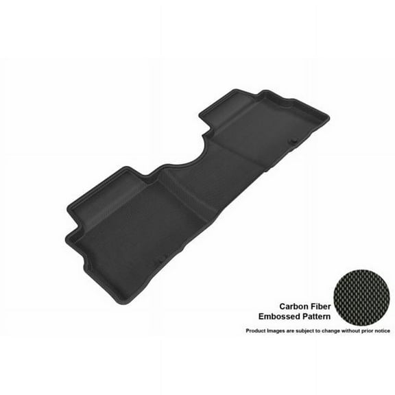 3D Maxpider Second Row Custom Fit All-Weather Kagu Black Floor Mat for 2011-2013 Kia Soul Models