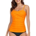 thumbnail image 4 of Ocean Blues Women's Twist Swimsuit Top Molded Cups Bathing Suits Swimsuit Tummy Control Tankini Top Only, 4 of 7