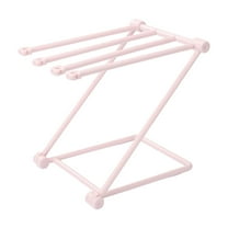 Floleo Folding Fabric Storage Rack for Kitchen Countertop, Vertical Towel Organizer with 4 Bars, Space Saving Drying Stand for Efficient Organization