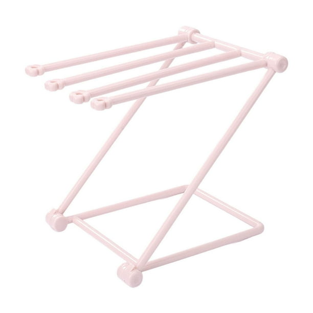 Organizador vertical plegable para toallas de cocina | Estante de tela que ahorra espacio, secado de encimera, soporte de almacenamiento de plástico ventilado para múltiples toallas, trapos |