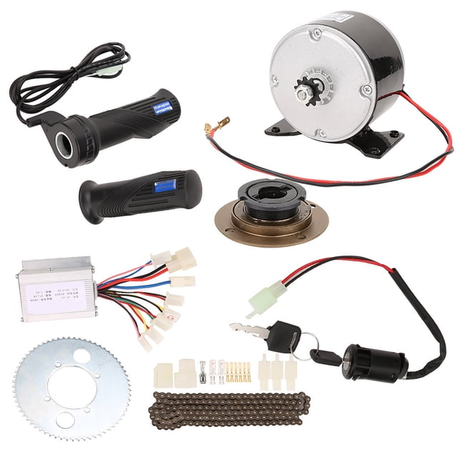 Juego de 9 piezas de motor de escobillas de 250 W y 24 V para conversión de bicicletas, kit de accesorios de alta velocidad