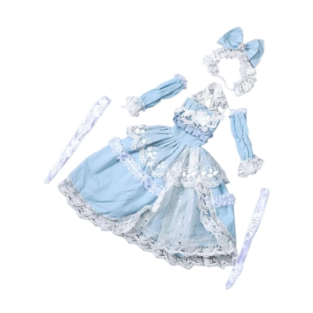 1/3 muñeca princesa vestida de ropa de muñeca moda para un regalo de cumpleaños para niños, accesorios de fotos educativos vestidos de vestuario, claro