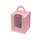 thumbnail image 1 of Yuarrent Cajas para magdalenas con asa y recipientes de pastelería portátiles con inserto de ventana, papel fácil de montar Almacenamiento y organización del hogar Rosa, 1 of 6
