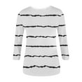 thumbnail image 3 of IROINNID Long Sleeve T-Shirts for Women Printed Loose T-shirt Mid-length 3/4 Sleeves Blouse Round Neck Home Tops,White, 3 of 4