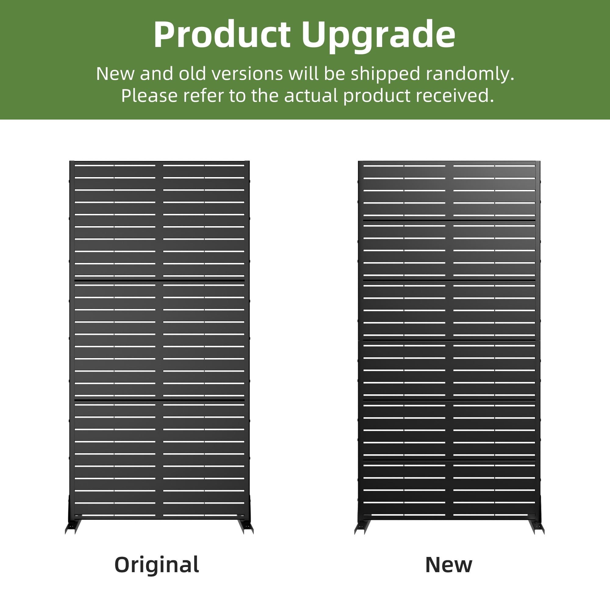 MAYEERTY 72 × 35in Outdoor Privacy Screen with Stand Metal Balcony Decorative Screen, Black