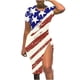 thumbnail image 1 of Vestido con cordón estampado de cuello redondo y manga corta de verano para mujer Pompotops ghjkhdj12276, 1 of 5