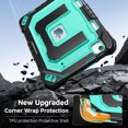 thumbnail image 5 of Case for iPad Air 11 inch (M4 2026/M3 2025/M2 2024), Military Grade Shockproof Cases with Pencil Holder Shoulder Strap Screen Protector, Balck Mint Green, 5 of 8