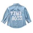 thumbnail image 1 of ZAXARRA Girl's Denim Outerwear Coat Long Sleeve Letter Print Button Down Top, 1 of 5