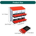 thumbnail image 2 of Chicken Nesting Box, 6/8/10 Hole Chicken Nesting Boxes with legs, Chicken Laying Box with Lid Cover, Roll Away Nest Box for Chicken Coop to Protect Eggs, Red/Green, 2 of 5