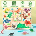 thumbnail image 3 of sixwipe Magnetic Color and Number Maze, Counting Matching Learning Puzzle Board, Dinosaur Wooden Magnet Maze Game, Toddler Fine Motor Skills Travel Toys for Boys Girls 3+ Years Old, 3 of 8