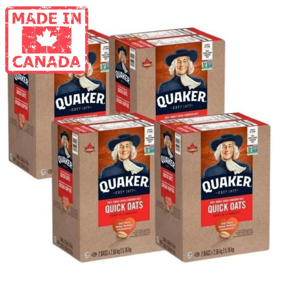 Quaker Flocons d'Avoine Rapides 1,5 Minute, Projet sans-OGM Vérifié, 2 2,58 kg (4/caisse)