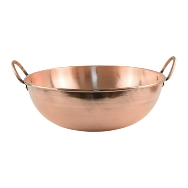 Batería de cocina de cobre Olla de cobre Olla binaural Olla para estofado Olla gruesa para cocinar Tazón para batir 32cm