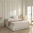 thumbnail image 4 of Bed Skirt Full Size Ruffled Bed Skirt with Split Corners, Ivory Full Bed Skirts 16 Inch Drop with Platform, 16'' Full, 4 of 7