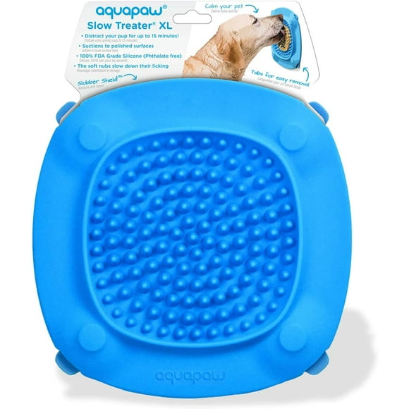 Aquapaw XL Slow Treater Treat-Dispensing Licky Mat  Puzzle Feeder Toy/Licking Pad for Dogs & Other Large Pets, Suctions to Wall/Floor  Relieves Boredom & Anxiety During Grooming, Vet Visits & Storms