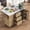 Natural, variant on Chords Attic 55.5" Fluted Kitchen Island with Drop Leaf, Power Outlet, Storage-6 Door Shelves, Adjustable Shelves, Faux Marble Top, Curved Edge for Dining Room