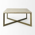 thumbnail image 2 of HomeRoots 393162 34 in. Light Brown Wood & Metal Coffee Table, 2 of 5