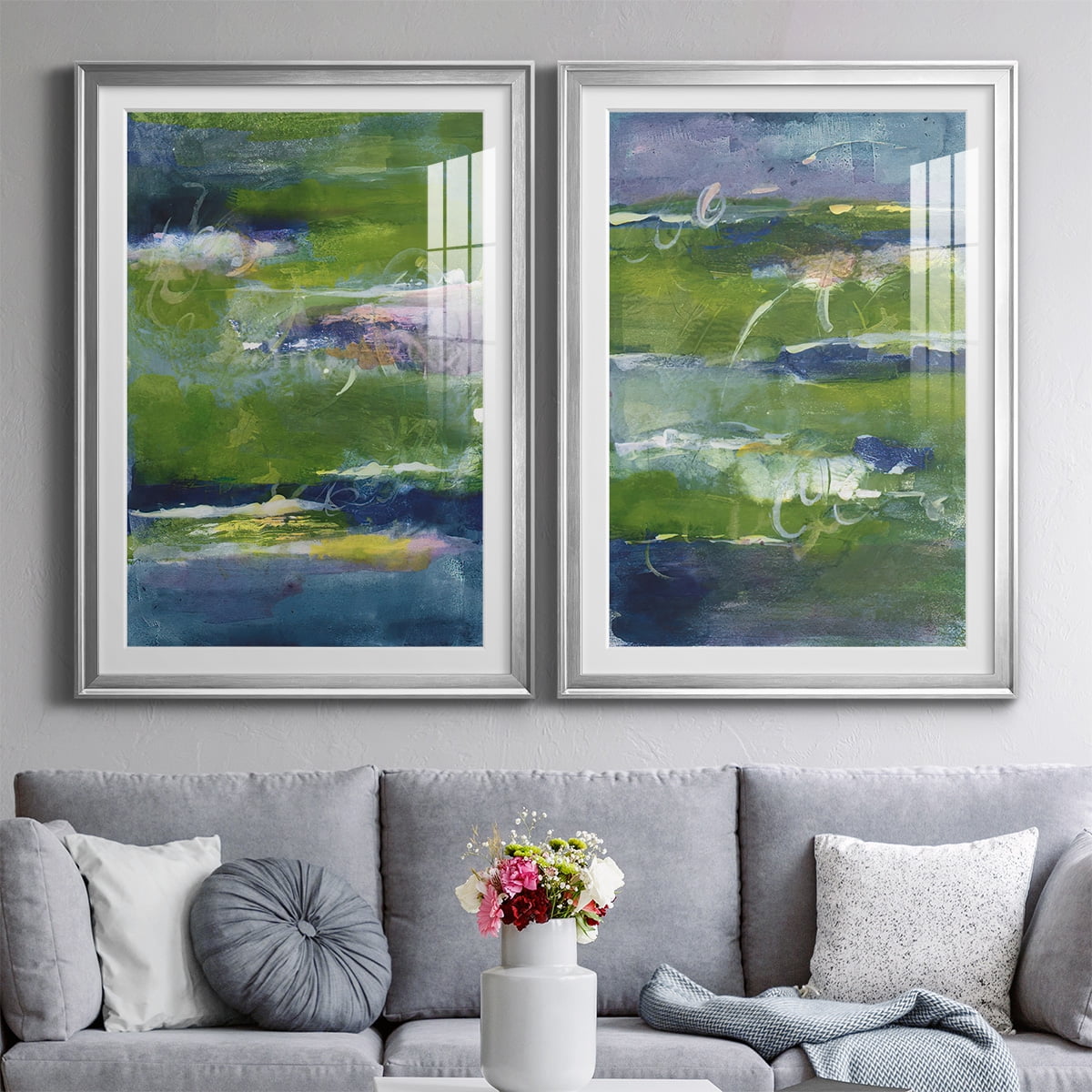 Wexford Home Bales of Color I Premium Framed Print, 22.5" x 30.5" - Ready to Hang, Silver (Set of 2)