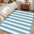 thumbnail image 5 of Aqua Striped Large Area Rugs for Bedroom Living Room, Soft Non Slip Carpet Bedside Rug, Modern Farmhouse Blue White Stripes Rectangular Floor Cover Kitchen Accent Rug 4'x6' for Dining Room/Office, 5 of 9