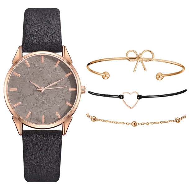 Reloj de pulsera para mujer de cuero con esfera verde cuadrada a la moda para mujer, conjunto de pulsera de cuarzo Wmkox8yii gfajkfgbkjabf1044
