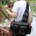 thumbnail image 3 of Tignapoo Sac de Pêche Résistant à l'Eau Durable avec Multiples Poches, Sangles Réglables, et Design Ergonomique Confortable pour les Amateurs de Plein Air - Camouflage Noir, 3 of 6