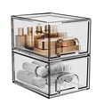thumbnail image 2 of Organizador de cosméticos ZHIAI, transparente, apilable, 2 cajones acrílicos, 2 of 6