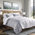 thumbnail image 2 of EVERGRACE Tencel Lyocell Cooling Duvet Cover Set King Size 3 Piece, 100% Natural Eucalyptus Lyocell Fiber from Austria, Luxury Silky Soft Comforter Cover with 2 Shams, Light Gray, 92"x108", 2 of 8