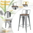 thumbnail image 2 of Apeaka 30 inch Bar Stools Set of 4 - Rustic Wood Seat & Metal Frame, Counter-Height Chairs for Kitchen Island, Pub Table (Easy Assembly), 2 of 5