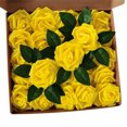 thumbnail image 1 of 25 rosas de espuma simuladas para decoración artesanal de bricolaje (en caja de 25* rosas simuladas) amarillo, 1 of 9