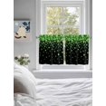 thumbnail image 3 of St. Patrick's Day 2 Panel Kitchen Curtains for Small Windows, Spring Lucky Shamrocks Leaves Black Bathroom Tier Curtain, Short Window Treatment for Bedroom/Living Room 55"x24", 3 of 6