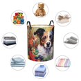 thumbnail image 5 of KLL Colorful Flower Dog Waterproof Foldable Laundry Hamper Bucket with Handles for Storage Bin,Kids Room,Home Organizer (Medium ), 5 of 7