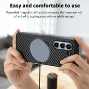 Magnetic Case for Samsung Galaxy Z Fold 5, [Compatible with MagSafe] Military Grade Drop Shockproof Anti-Scratch [Wireless Charging] Phone Case for Samsung Galaxy Z Fold 5,Black
