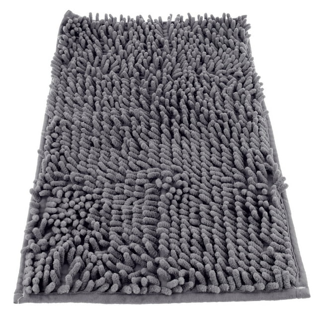 Alfombrilla de Chenilla de Microfibra Perfecl Felpudo de Piso 80x150cm Gris Oscuro