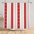 thumbnail image 5 of Tchckioa Christmas Vertical Stripe Shower Curtain,72x72 Inch Waterproof Hooks Bath Curtain for Bathroom, 5 of 6
