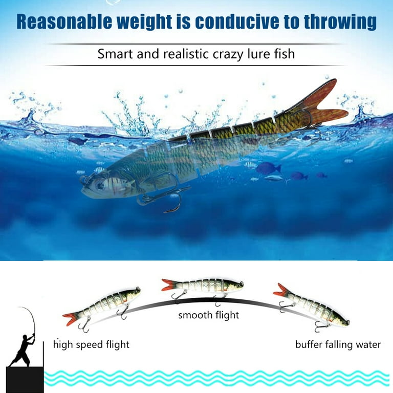 Fishing Lures,DFITO 5 Pack Fishing Tackle Bionic Swimming Animated Lures  Bass Freshwater Saltwater Bass Lifelike Fishing Lures Kit 