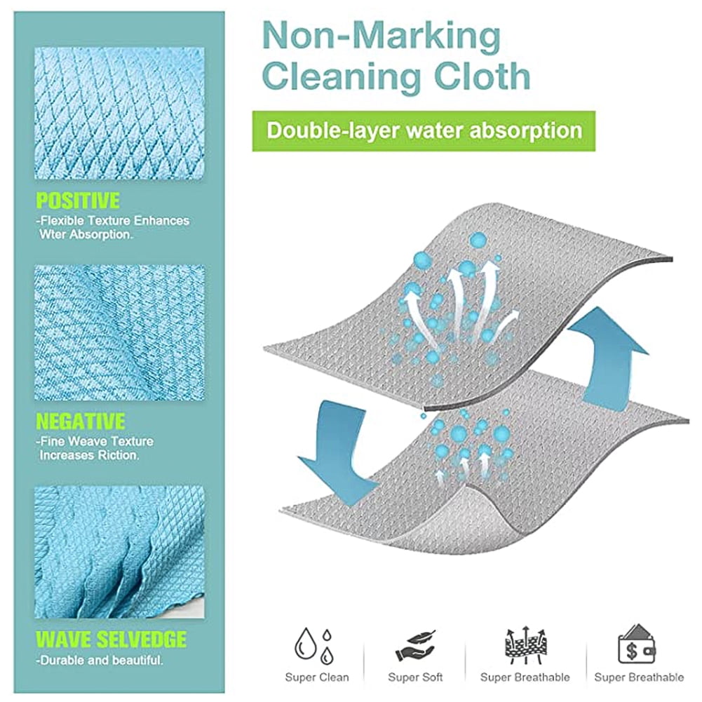 Kepooman 12Pack Microfiber Cleaning Cloths, All-Purpose Softer Highly Absorbent, Lint Free - Streak Free Wash Cloth for House, Kitchen, Car, Window, Gifts, Multicolor