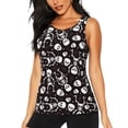 thumbnail image 1 of Balery Skeleton Camiseta sin mangas estampada ligera para mujer, tops de entrenamiento sin mangas, camisetas de yoga transpirables de secado rápido.-X-Large, 1 of 7
