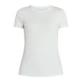 thumbnail image 6 of Time and Tru Women's Ribbed Tee with Short Sleeves, Sizes XS-XXXL, 6 of 6