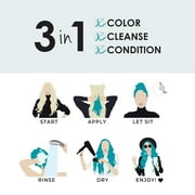 Keracolor Semi Permanent Hair Dye 3 in 1 Clenditioner, Teal, 12 fl oz
