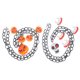 thumbnail image 3 of KAKOWELY collares de Halloween con cadena de hierro y dijes de calavera de calabaza para fiestas de Halloween., 3 of 4