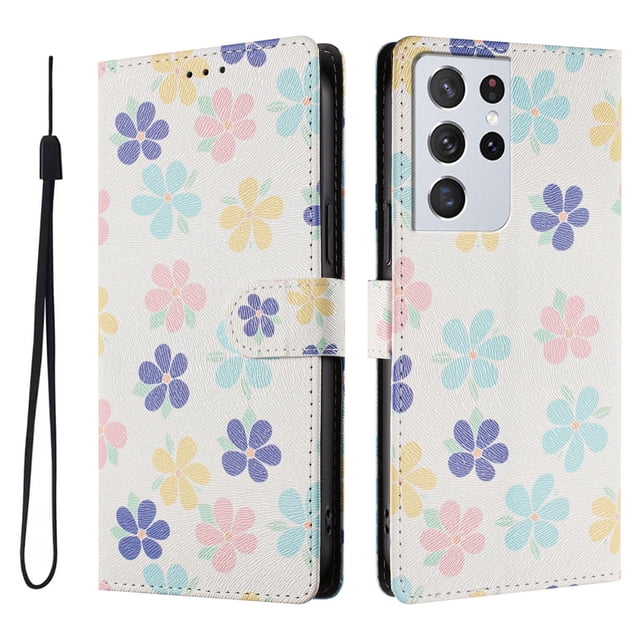 FOXDOCK Funda Tipo Cartera para Samsung Galaxy S21 Ultra con Soporte y Correa – Diseño de Patrones Lindos