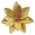thumbnail image 5 of Christmas Tree Poinsettia Flowers 2Pcs Gold Glitter Cloth Artificial Flowers for Wreath Garland Centerpiece Holiday Decor, 5 of 5