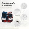thumbnail image 4 of Balery American Flag Skull Pantalones cortos deportivos para mujer con forro y dos bolsillos, elásticos, para entrenamiento, gimnasio, yoga-Large, 4 of 7