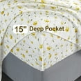 thumbnail image 2 of softan Full Sheet Set Floral Bed Sheets Full Printed Sheets Double - 4 Piece Soft Microfiber Patterned Fitted Sheets Full with 15" Deep Pocket, Yellow Flower, 2 of 5