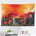 thumbnail image 1 of Mushroom Tapestry, Fly Agarics Wonderland Lawn Meadow Scenery Greenwood, Fabric Wall Hanging Decor for Bedroom Living Room Dorm, 2 Sizes, Apple Green Fern Green, by Ambesonne, 1 of 9