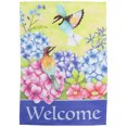 thumbnail image 2 of Welcome Floral Hummingbird Outdoor House Flag 28" x 40", 2 of 7