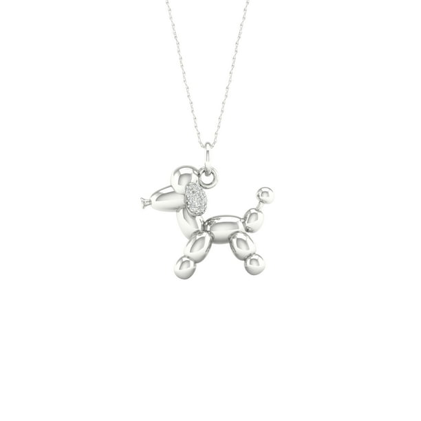Imperial 1 20ct Tdw Diamond Sterling Silver Balloon Poodle Dog Pet Necklace H I I2 Com - Sterling Silver Balloon Dog Pendant Imperial 1 20ct Tdw Diamond Sterling Silver Balloon Poodle Dog Pet Necklace H I I2 Com - Sterling Silver Balloon Dog Pendant