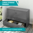 thumbnail image 6 of BALUS Murphy Bed Queen Size, Hideaway Bed with Tri-fold Mattress and Charging Socket, Solid Wood Queen Bed with Storage Drawer for Living Room/Guest Room(Grey), 6 of 9