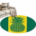 thumbnail image 2 of Pineapple Round Living Room Rugs 4 ft, Summer Beach Washable Area Rug with Non-Slip Sturdy Edge Binding Round Carpet for Entryway Kitchen Bedroom Bathroom, 2 of 9