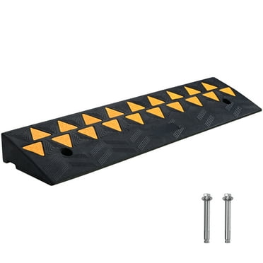 KFFKFF Rubber Curb Ramp Driveway Ramp for Curb 3.7" Rise 39.4" Wide 33069lbs Load