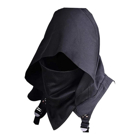 Sombrero con capucha, accesorio para fotografía, fiesta, hechicero, festival, bufanda con capucha Negro